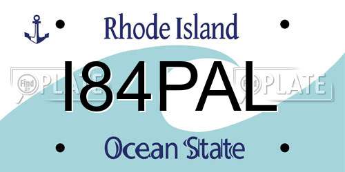 I84PAL Rhode Island License Plate