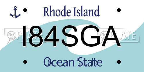 I84SGA Rhode Island License Plate