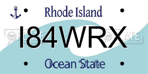 I84WRX Rhode Island License Plate