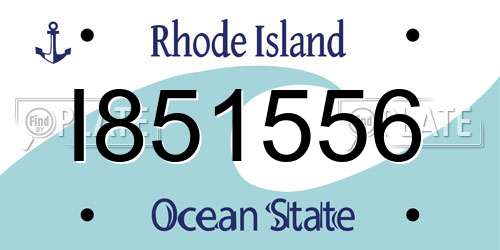 I851556 Rhode Island License Plate