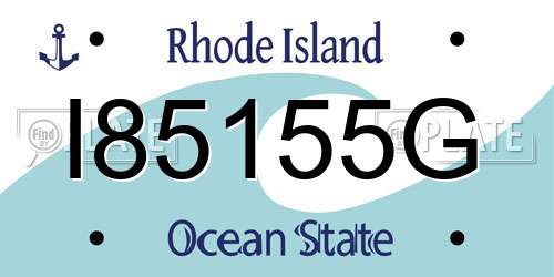 I85155G Rhode Island License Plate