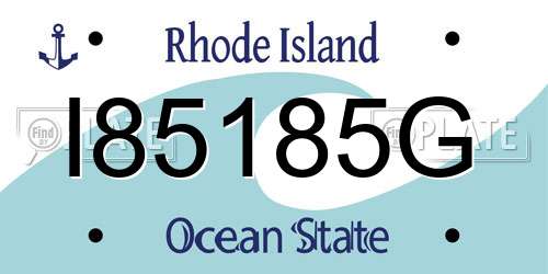 I85185G Rhode Island License Plate