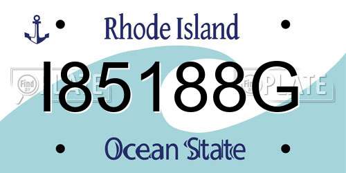 I85188G Rhode Island License Plate