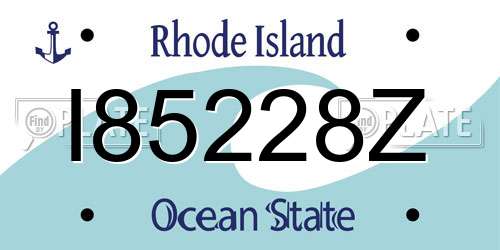 I85228Z Rhode Island License Plate
