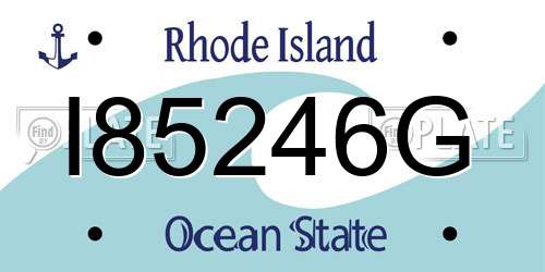 I85246G Rhode Island License Plate