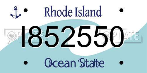 I852550 Rhode Island License Plate