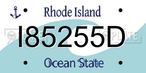 I85255D Rhode Island License Plate