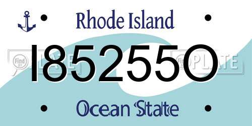 I85255O Rhode Island License Plate