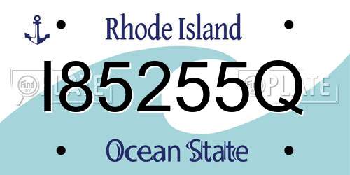 I85255Q Rhode Island License Plate