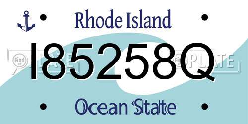 I85258Q Rhode Island License Plate