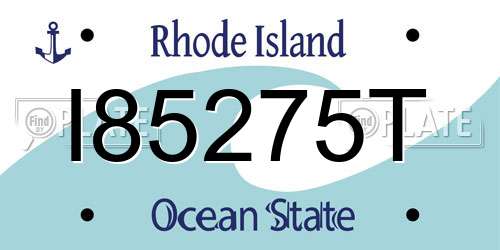 I85275T Rhode Island License Plate
