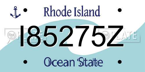 I85275Z Rhode Island License Plate