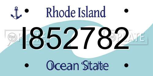 I852782 Rhode Island License Plate
