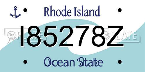 I85278Z Rhode Island License Plate