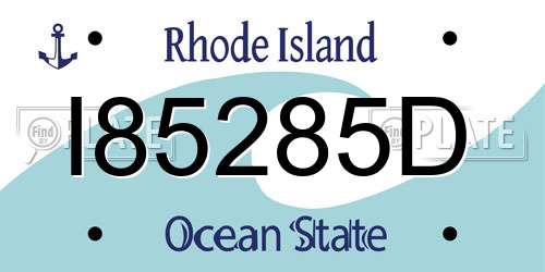 I85285D Rhode Island License Plate