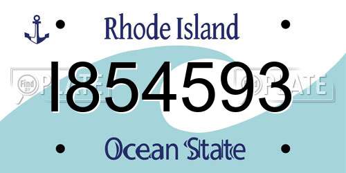 I854593 Rhode Island License Plate