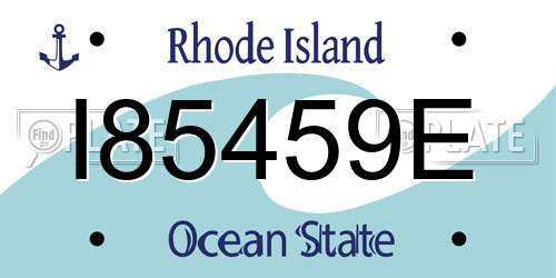 I85459E Rhode Island License Plate