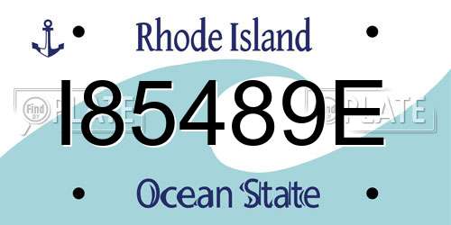 I85489E Rhode Island License Plate