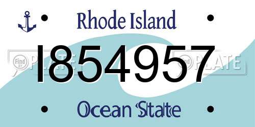 I854957 Rhode Island License Plate