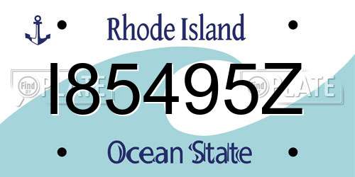 I85495Z Rhode Island License Plate