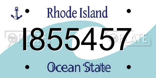 I855457 Rhode Island License Plate