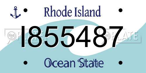 I855487 Rhode Island License Plate