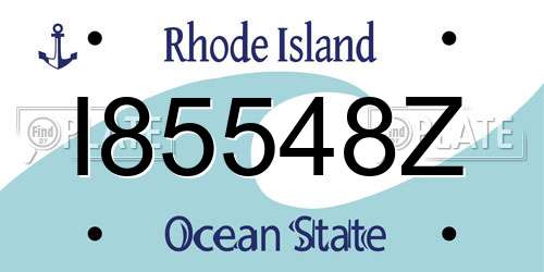 I85548Z Rhode Island License Plate