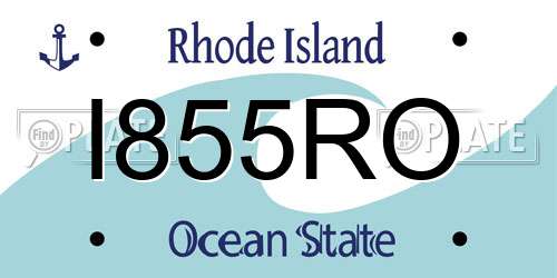 I855RO Rhode Island License Plate