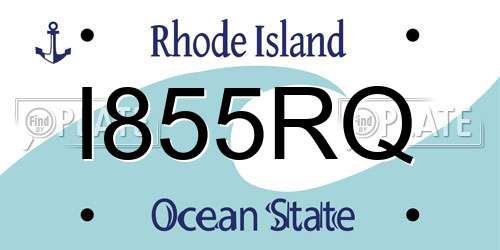 I855RQ Rhode Island License Plate