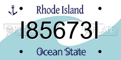 I85673I Rhode Island License Plate