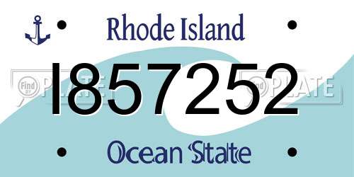 I857252 Rhode Island License Plate