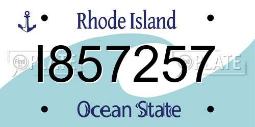 I857257 Rhode Island License Plate