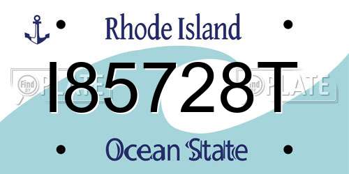 I85728T Rhode Island License Plate