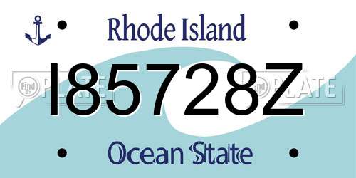 I85728Z Rhode Island License Plate