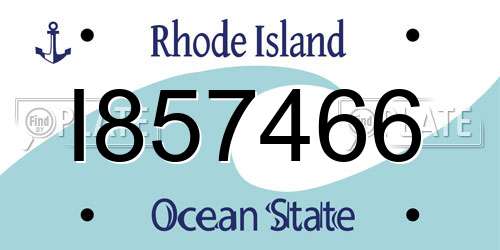 I857466 Rhode Island License Plate