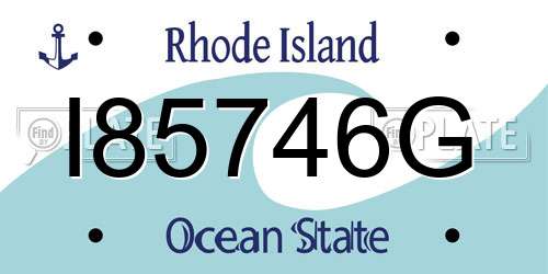 I85746G Rhode Island License Plate