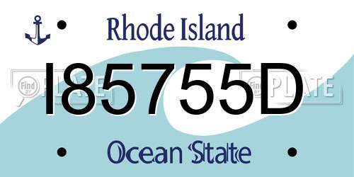 I85755D Rhode Island License Plate