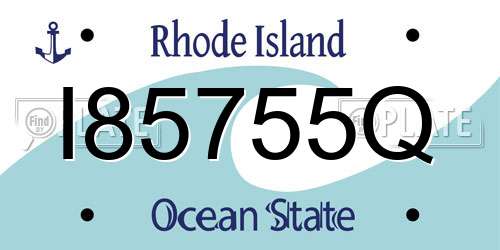 I85755Q Rhode Island License Plate