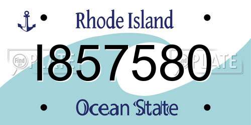 I857580 Rhode Island License Plate