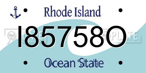 I85758O Rhode Island License Plate