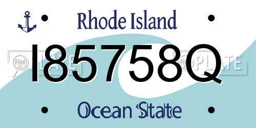 I85758Q Rhode Island License Plate