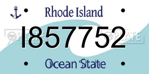 I857752 Rhode Island License Plate