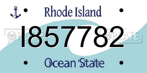 I857782 Rhode Island License Plate