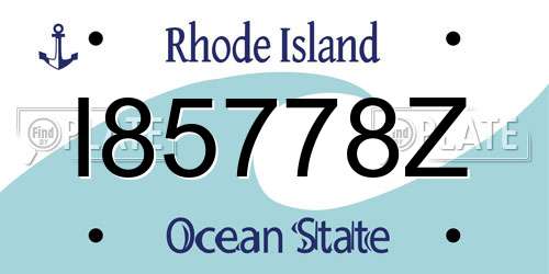 I85778Z Rhode Island License Plate