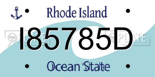 I85785D Rhode Island License Plate
