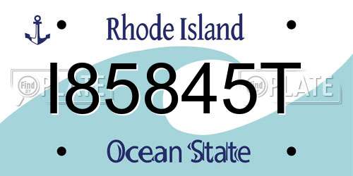 I85845T Rhode Island License Plate