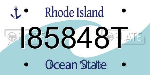 I85848T Rhode Island License Plate