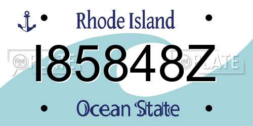 I85848Z Rhode Island License Plate