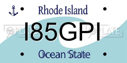 I85GPI Rhode Island License Plate