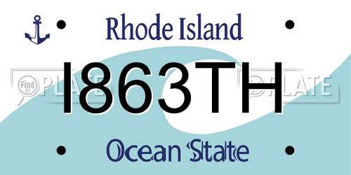 I863TH Rhode Island License Plate